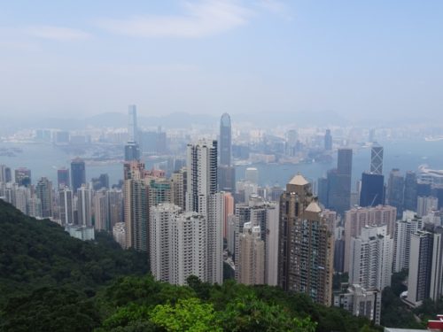 View from the tram in Hong Kong