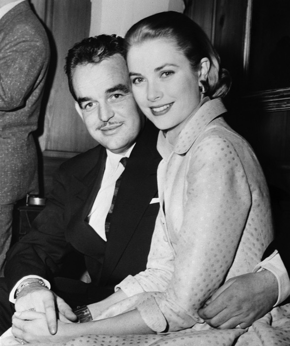 Prince Rainier and Grace Kelly at Engagement Announcement